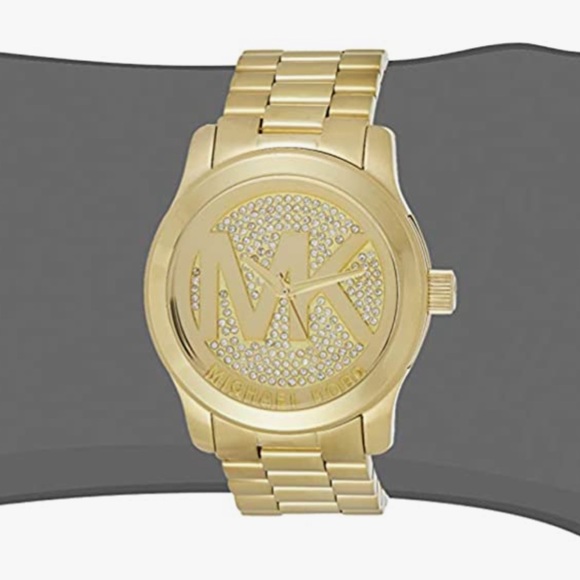 COPY - Michael Kors watch MK-5706 Gold Oversized Runway Gold Crystals - Picture 4 of 12